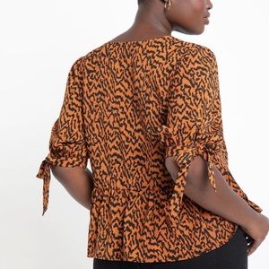 ELOQUII | Tie Sleeve Peplum Blouse
